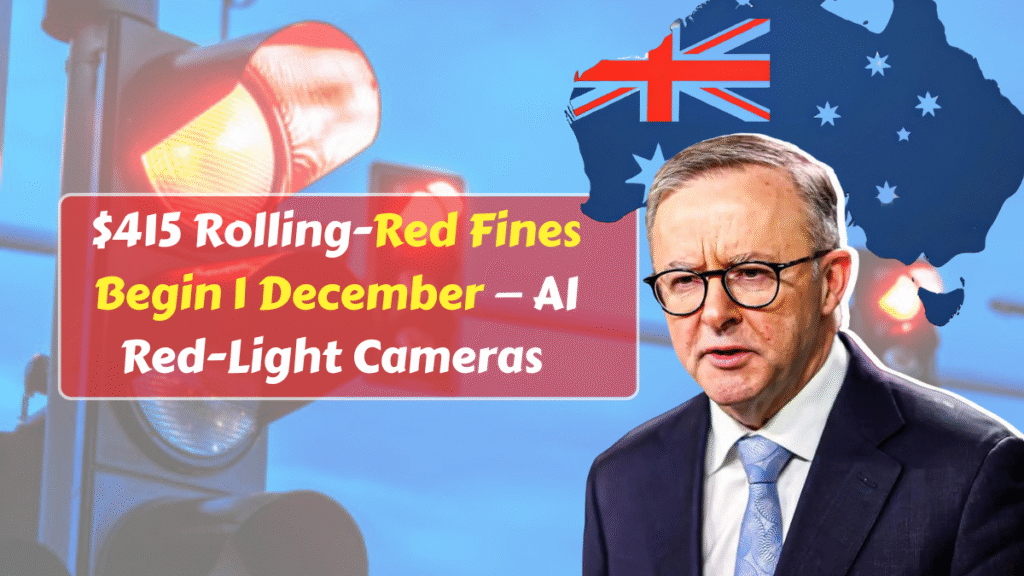 $415 Rolling-Red Fines Begin 1 December — AI Red-Light Cameras