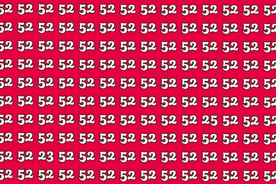 Eye Test Puzzle- Can You Find 25 And 23 Hidden in 52 in Just 7 Seconds?