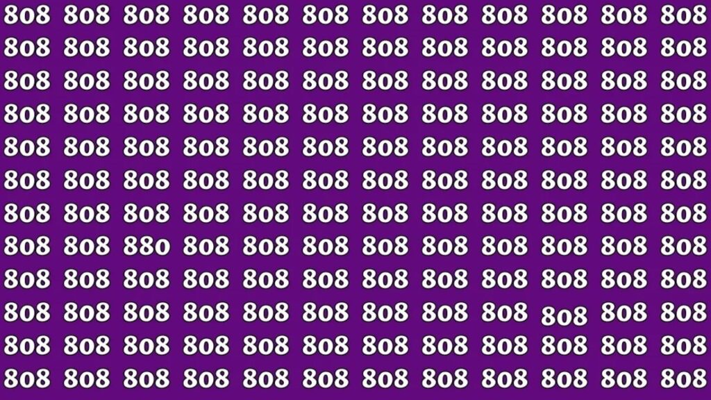Optical Illusion Challenge Hides A Secret 880 Among 808